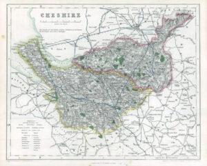1842 Engraved Map of CHESHIRE by Fisher (FM2/5)