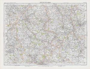 c1885 Map ENGLAND - SECTION XII DERBY Stafford Shropshire Bartholomew (RA30)
