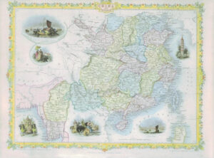 1850 - RARE Original Antique Map of "CHINA BURMA" by TALLIS - FULL COLOUR (16)