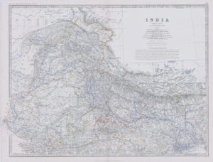 1882 Large Antique Map INDIA NORTHERN PART including Nepal & Bhutan (ISM)