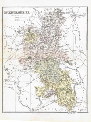 1885 Large Map of the County of BUCKINGHAMSHIRE by Weller (PCM3)
