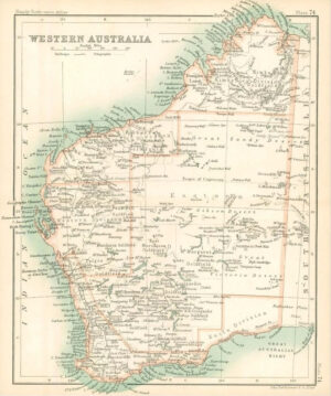 c1912 Map of WESTERN AUSTRALIA Chart Regions (BS78)