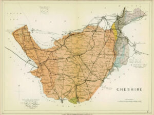 1904 Original Antique Colour Map of CHESHIRE Geological (51)