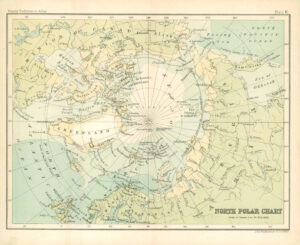 c1912 Map of the NORTH POLE POLAR Chart Regions (BS6)