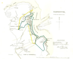 1837 Original Antique Map DEVON DARTMOUTH Dawson Boundary Commission (DL2/98)