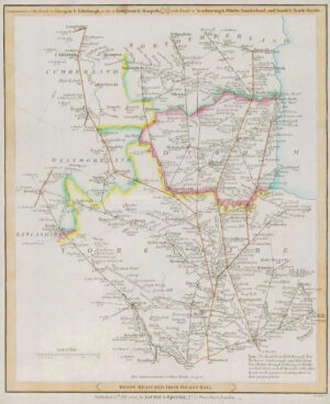 1806 Antique Road Map - YORKSHIRE DURHAM NORTHUMBERLAND Laurie & Whittle