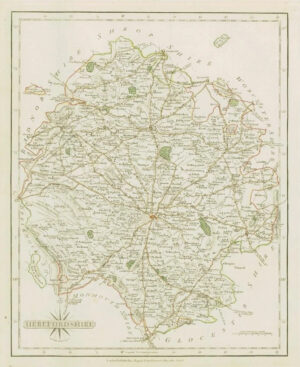 1793 Original Antique MAP of 'HEREFORDSHIRE' by John Cary (CM2/15)