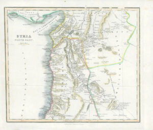 1834 - Original Antique Map SYRIA NORTH PART by Fullerton Hand Coloured (wv33)