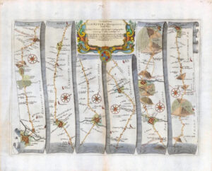 1675 GLOUCESTER to MONTGOMERY Road Map Ogilby Wales Much Birch Hereford Radnor
