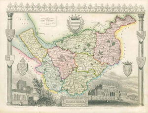 1840 - Original Antique Map of "CHESHIRE" by Thomas Moule 1st Issue (bm25)