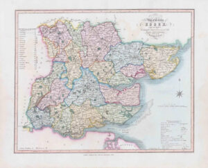 1833 Large Engraved Map of ESSEX William by Ebden Duncan Original Colour (DUK2)