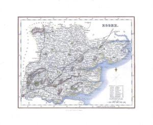 1836 - Original Antique Map of ESSEX  Fullerton (FCM30)