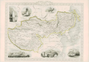 1851 Antique Map by Tallis of TIBET MANCHURIA CHINA ASIA KOREA (DW143)