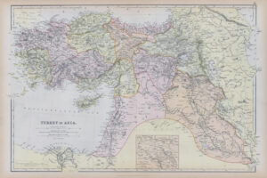 1882 LARGE Colour Antique Map of TURKEY IN ASIA by BLACKIE (BA32)