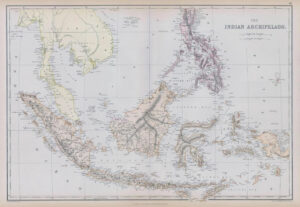 1882 LARGE Antique Colour Map of THE INDIAN ARCHIPELAGO by BLACKIE (BA24)