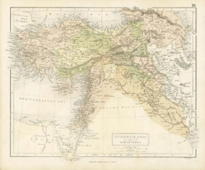 1860 Antique Map of  TURKEY in ASIA PERSIA  by Hughes/Bartholomew Colour  (16)