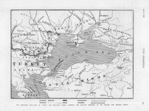 1877 Antique Print - MAP TURKEY RUSSIA Armies War Frontier (196)