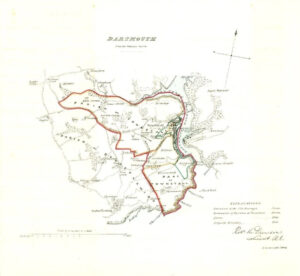 1837 Original Antique Map DEVON DARTMOUTH Dawson Boundary Commission (DL2/96)