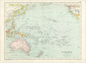 1912 Original Colour Antique Map  - AUSTRALIA  OCEANIA MAP  (82)