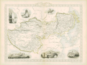 1851 "THIBET MONGOLIA MANDCHOURIA" Antique Map by TALLIS TIBET CHINA (DW144a)
