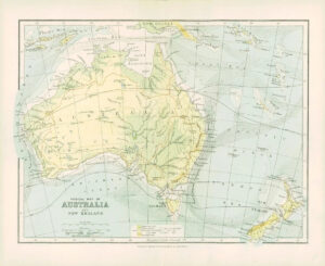 1900 Original Antique Colour Map of AUSTRALIA New Zealand New Guinea (16)