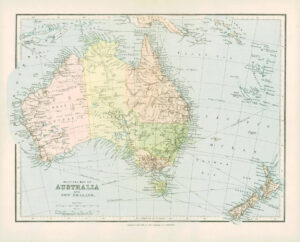 1900 Original Antique Colour Map of AUSTRALIA New Zealand New Guinea (15)