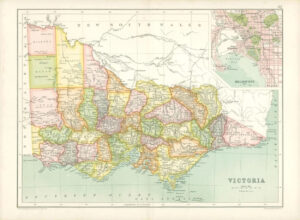 1912 Original Colour Antique Map - VICTORIA  MELBOURNE CITY PLAN  (5)