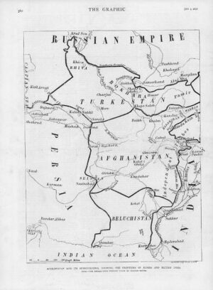 1878 - Antique Print AFGHANISTAN Map Frontiers Russia British India    (151)