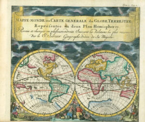 c1683 MAPPE-MONDE ou CARTE GENERALE DU GLOBE TERRESTRE Sanson World Map (LM12)