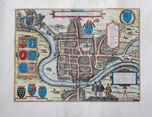 1585 CESTRIA VULGO CHESTER ANGLIAE CIVITAS Plan CHESTER Braun & Hogenberg (LM13)