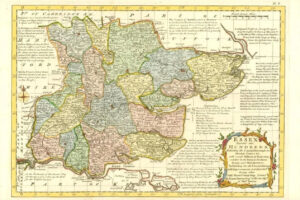 1777 Antique Map of ESSEX by Emanual Bowen Divided into Hundreds (BCM14)