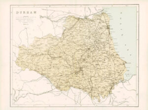 1865 - Original Antique Map of "DURHAM" by W Hughes (NG40)