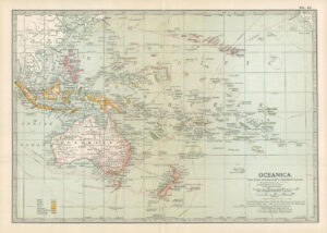 1903  Large Colour Map OCEANICA (EB44)