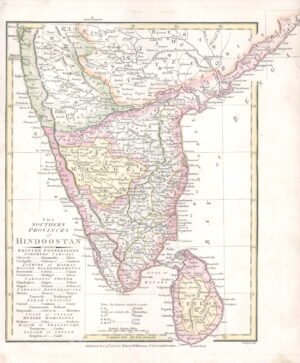 1809 Original Antique Map of HINDOOSTAN by Wilkinson (WKM39)