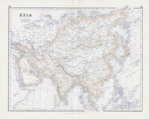 c1860 Large Antique Map ASIA by Swanston (FJM-43)