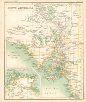 c1912 Map of SOUTH AUSTRALIA Chart Regions (BS77)