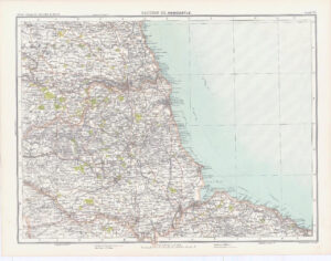 c1885 Large Map ENGLAND - SECTION III NEWCASTLE Durham Bartholomew (RA19)