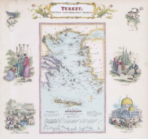 1864 MAP TURKEY GRECIAN ARCHIPELAGO Asia Minor Fullerton (FC1)