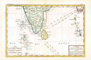 1773 Map CARTE INFERIEURE DE L'INDE DECA GANGE India Sri Lanka Maldives (BM3-1)