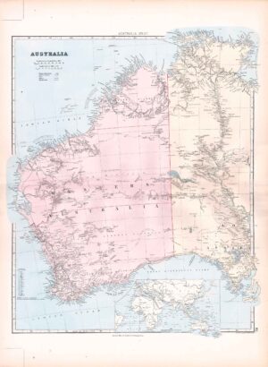1887 Large Antique Folio Map AUSTRALIA By Stanford (SLA82)