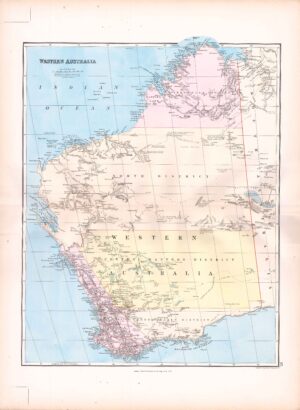 1887 Large Antique Folio Map WESTERN AUSTRALIA By Stanford (SLA87)