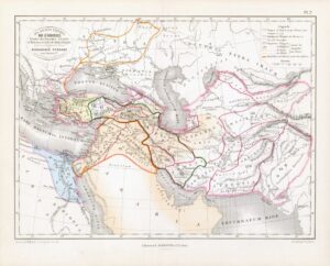 1865 Antique Map ANCIENS EMPIRES Middle East Persia  (DEDG-66)