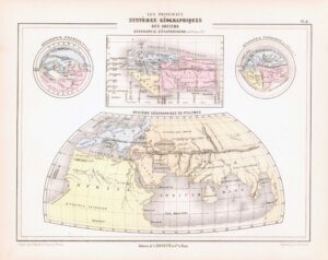 1865 Antique Map SYSTEMS GEOGRAPHIQUES Anciens Ptolemy World (DEDG-69)