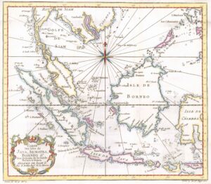 1757  Map CARTE DES ISLES DE JAVA SUMATRA BORNEO GOLFE DED SIAM Bellin (BM3-31)