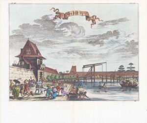 c1682 Large Antique Engraving ASIA The New Gate BATAVIA (TR1-15)