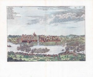 c1682 Large Antique Engraving ASIA City PALEMBANG Indonesia (TR1-16)