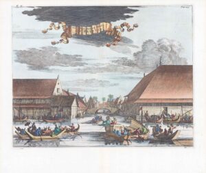 c1682 Large Antique Engraving ASIA Slaughter House Batavia (TR1-48)