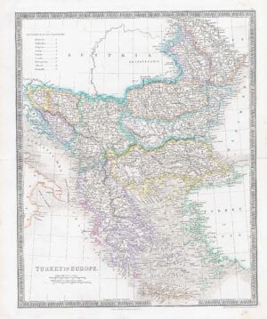 1850 TURKEY World Original Antique Map by Henry Teesdale (TNGA-20)