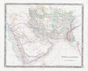 1850 PERSIA ARABIA World Original Antique Map by Henry Teesdale (TNGA-25)