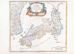 1750 L'EMPIRE DU JAPON DIVISE EN SEPT PRINCIPALES Japan Map Vaugondy